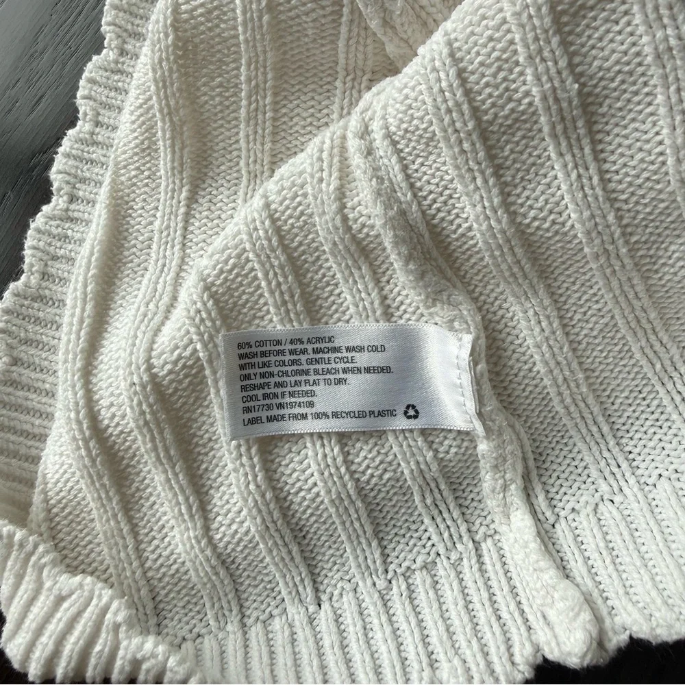 Art Class Cream Ribbed Knit Girls Cardigan Medium (8)